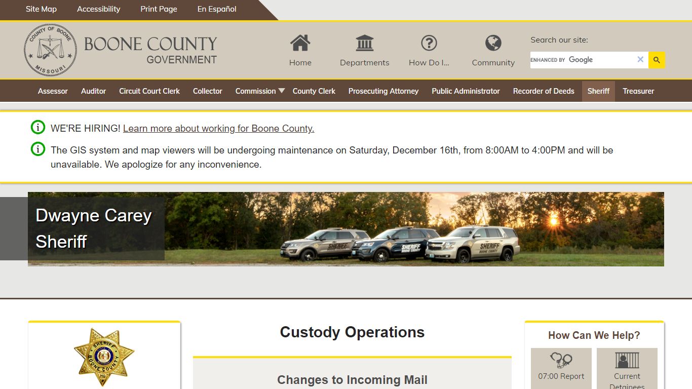Jail Custody Operations - Boone County, Missouri